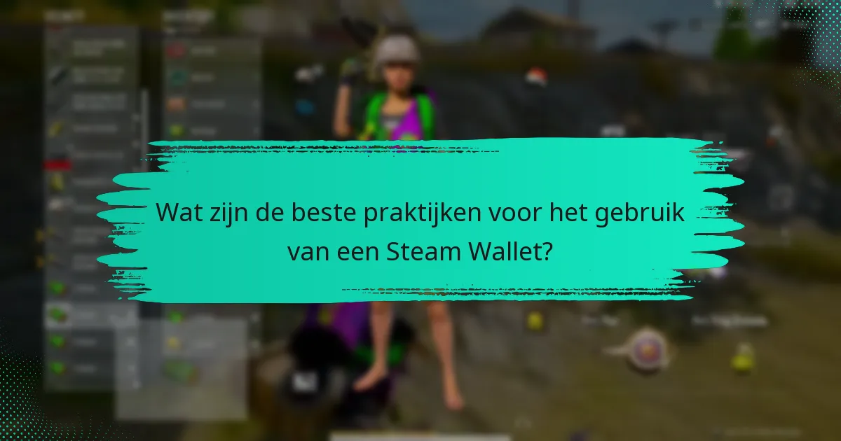 Wat zijn de beste praktijken voor het gebruik van een Steam Wallet?